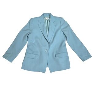 Pendleton Blazer Women 6 Blue Excellent 100% Virgin Wool Single Button Jacket